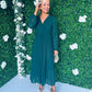 Amber Pleat Midaxi Dress Forest