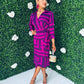 Nala Stripe Detail Midi Dress Purple