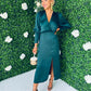 Eala Sleeve Detail Midi Dress Forest