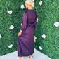 Erin Long Sleeve Split Hem Frill Detail Maxi Dress Purple