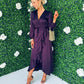 Erin Long Sleeve Split Hem Frill Detail Maxi Dress Purple