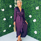 Erin Long Sleeve Split Hem Frill Detail Maxi Dress Purple