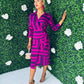 Nala Stripe Detail Midi Dress Purple