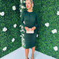 Dara Long Sleeve Ruched Bodycon Dress Forest