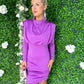 Kasey Ruched Mini Dress Purple