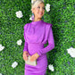 Kasey Ruched Mini Dress Purple