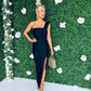 Kali One Detail Midaxi Dress Black