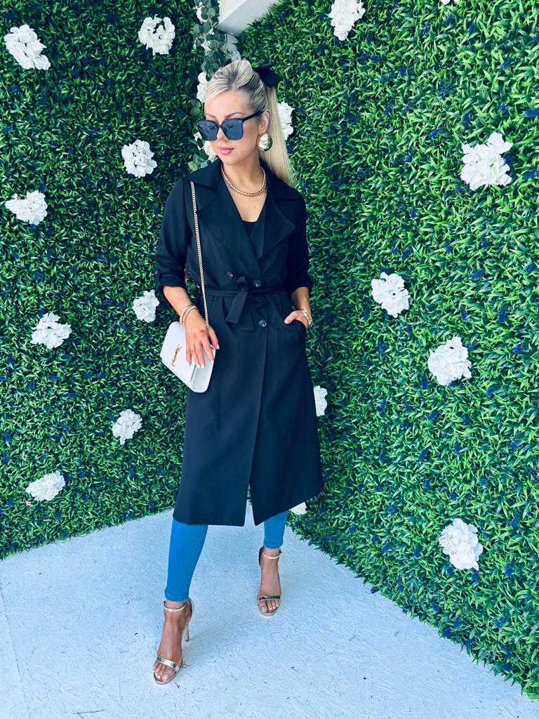 Ciana Light Trench Coat Black