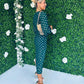 Elsa Gold Foil Long Sleeve Dress Forest