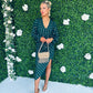 Elsa Gold Foil Long Sleeve Dress Forest