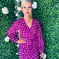 Elsa Gold Foil Long Sleeve Dress Orchid