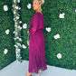Fraya Pleat Maxi Dress Berry