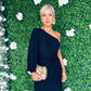 Alisa One Shoulder Lurex Dress Black