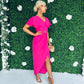 Aurora Buckle Detail Dress Pink