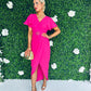 Aurora Buckle Detail Dress Pink