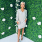 Azure Sequin T-Shirt Dress Beige