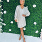 Azure Sequin T-Shirt Dress Beige