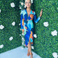 Katia Plunge Midi Dress Geo Blue