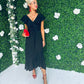 Daphne Frill Detailed Midi Dress Black