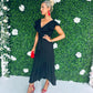 Daphne Frill Detailed Midi Dress Black