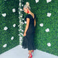 Daphne Frill Detailed Midi Dress Black