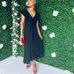 Daphne Frill Detailed Midi Dress Black