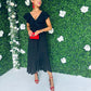Daphne Frill Detailed Midi Dress Black