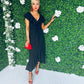 Daphne Frill Detailed Midi Dress Black