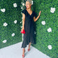 Daphne Frill Detailed Midi Dress Black