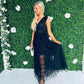 Odette Sequin & Tulle Dress Black