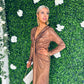 Niki Metalic Detailed Dress Gold