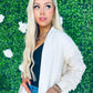 Kim Sequin Sleeve Cardi Off White