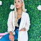 Kim Sequin Sleeve Cardi Off White