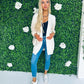 Kim Sequin Sleeve Cardi Off White