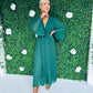 Naomi Pleated Dress Forest