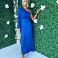 Shannon Pleated Maxi Dress Cobalt