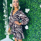 Katrina Long Sleeve Mini Dress Zebra