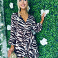 Katrina Long Sleeve Mini Dress Zebra