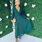 Fraya Pleat Maxi Dress Forest