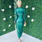 Olive Drape Detailed Dress Forest