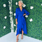 Erin Split Hem Frill Detail Maxi Cobalt