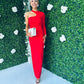 Tilly Single Sleeve Bodycon Dress Red