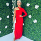 Tilly Single Sleeve Bodycon Dress Red