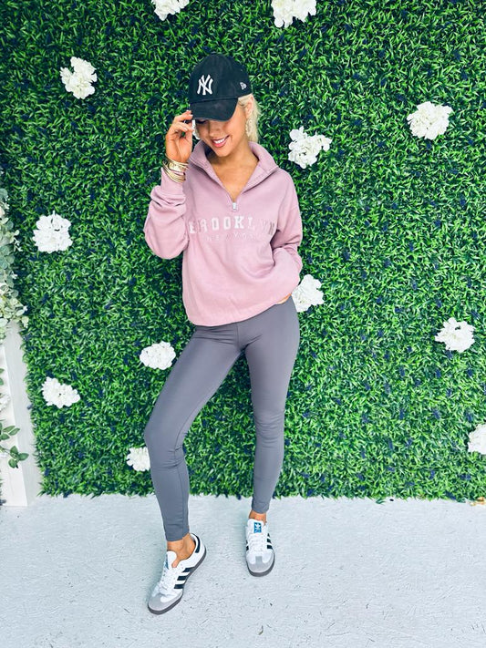 Shauna Scrunch Solid Leggings Grey