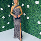 Jessica Sequin Maxi Dress Rose Gold