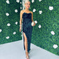 Ava Iridescent Velvet Sequin Maxi Dress Forest