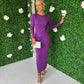 Yvonne Gathered Detail Dress Violet