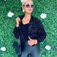 Jack Sequin Bomber Jacket Black