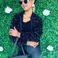 Jack Sequin Bomber Jacket Black