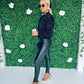 Jack Sequin Bomber Jacket Black